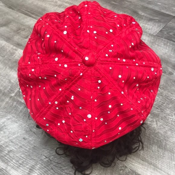 Red Rhinestone Hat - Picture 4 of 14